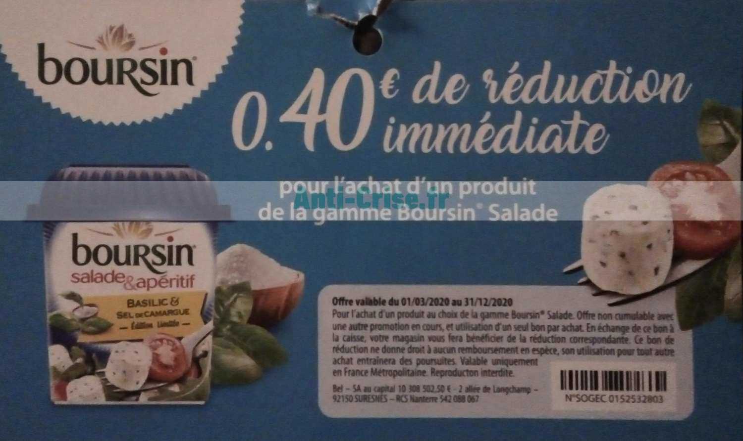 Anti Crise Fr Boursin De R Duction Jusquau Bon