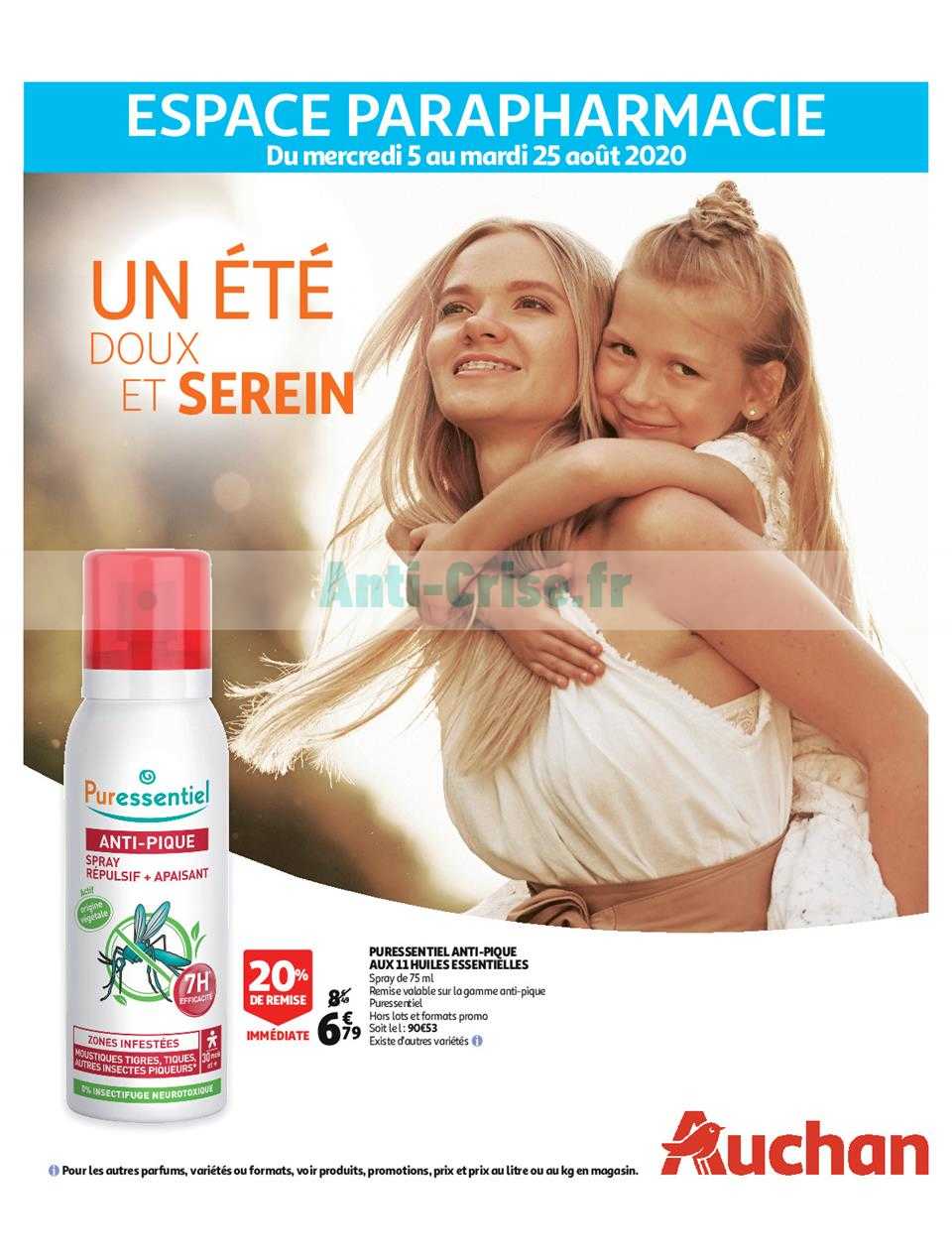 Anti crise fr Catalogue Auchan du 05 au 25 août 2020 Parapharmacie