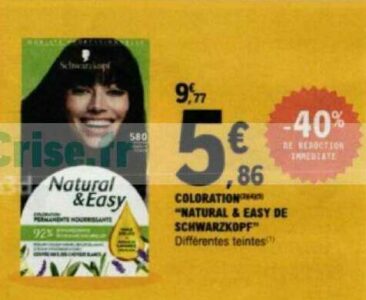 Anti Crise Fr Coloration Natural Easy Schwarzkopf Chez Leclerc 31