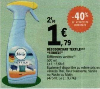 Anti crise fr Désodorisant textile Febreze chez Leclerc 14 09 25