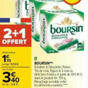 Anti crise fr Fromage à Tartiner boursin chez Carrefour 01 03 14