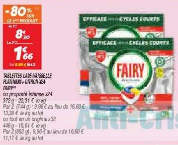 Anti Crise Fr Capsules Lave Vaisselle Fairy Chez Netto