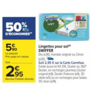 Anti Crise Fr Recharge Lingettes Swiffer Chez Carrefour 20 02 29