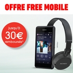 odr - offre de remboursement free mobile sony xperia e1 music pack