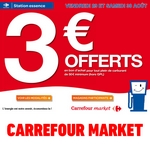 bon plan 3 euros offert sur carburant chez carrefour market