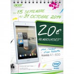 Offre de Remboursement (ODR) Acer : 20 € sur Tablette Iconia A1-830 - anti-crise.fr