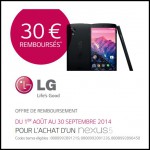 Offre de Remboursement (ODR) LG : 30 € sur Nexus 5 - anti-crise.fr