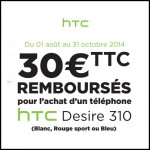 Offre de Remboursement (ODR) HTC : 30 € sur smartphone HTC Desire 310 - anti-crise.fr