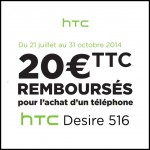 Offre de Remboursement (ODR) HTC : 20 € sur Smartphone HTC Desire 516 - anti-crise.fr