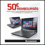 Offre de Remboursement (ODR) Lenovo : 50 € sur Ordinateur Portable Flex 10 - anti-crise.fr