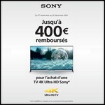 Offre de Remboursement (ODR) Sony : Jusqu'à 400 € sur TV 4K Ultra HD - anti-crise.fr