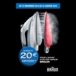Offre de Remboursement (ODR) Braun : Jusqu'à 20 € sur Fer Vapeur - anti-crise.fr