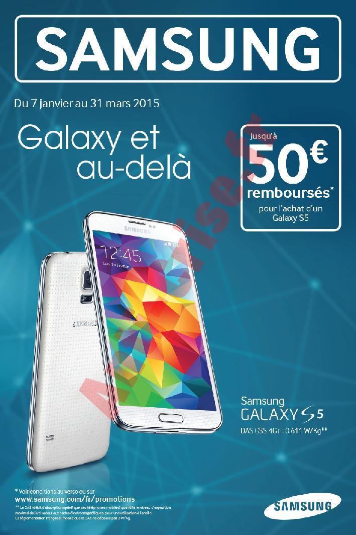 Offre De Remboursement Odr 50€ Sur Smartphone Samsung Galaxy S5 Ou