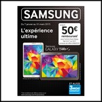 Offre de Remboursement (ODR) Samsung : Jusqu'à 50 € sur Tablette GAlaxy Tab S - anti-crise.fr