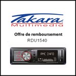 Offre de Remboursement (ODR) Takara / Cdiscount : 10 € sur Autoradio numérique RDU1540 Bluetooth / SD / USB / AUX - anti-crise.fr