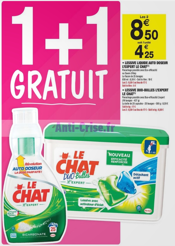 Lessive Le Chat Expert Bicarbonate - Le bidon de 4 L - LE CHAT