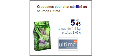 Croquettes Ultima Chat Sterilise 1 5kg