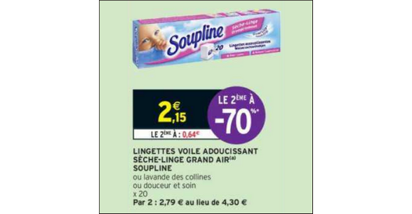 SOUPLINE - Voiles Sèche-Linge Adoucissants Douceur & Soin
