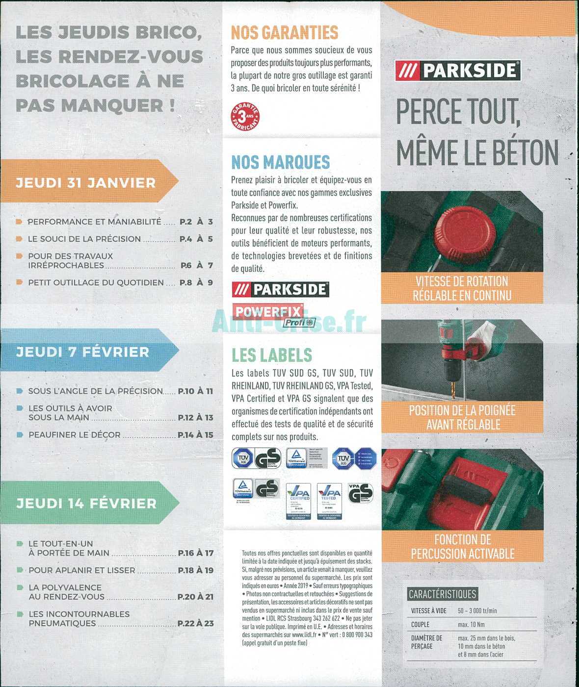 Catalogue Lidl Du 31 Janvier Au 24 Fevrier 2019 Bricolage