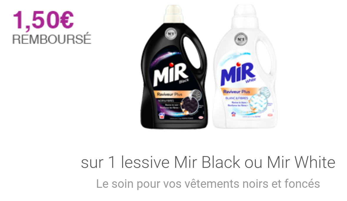 Promo Mir lessive liquide raviveur black chez Intermarché