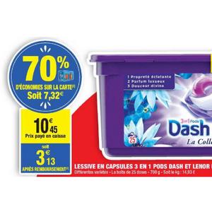 Promo Lessive capsules(d) DASH chez Carrefour