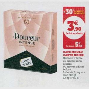 Café moulu douceur intense CARTE NOIRE