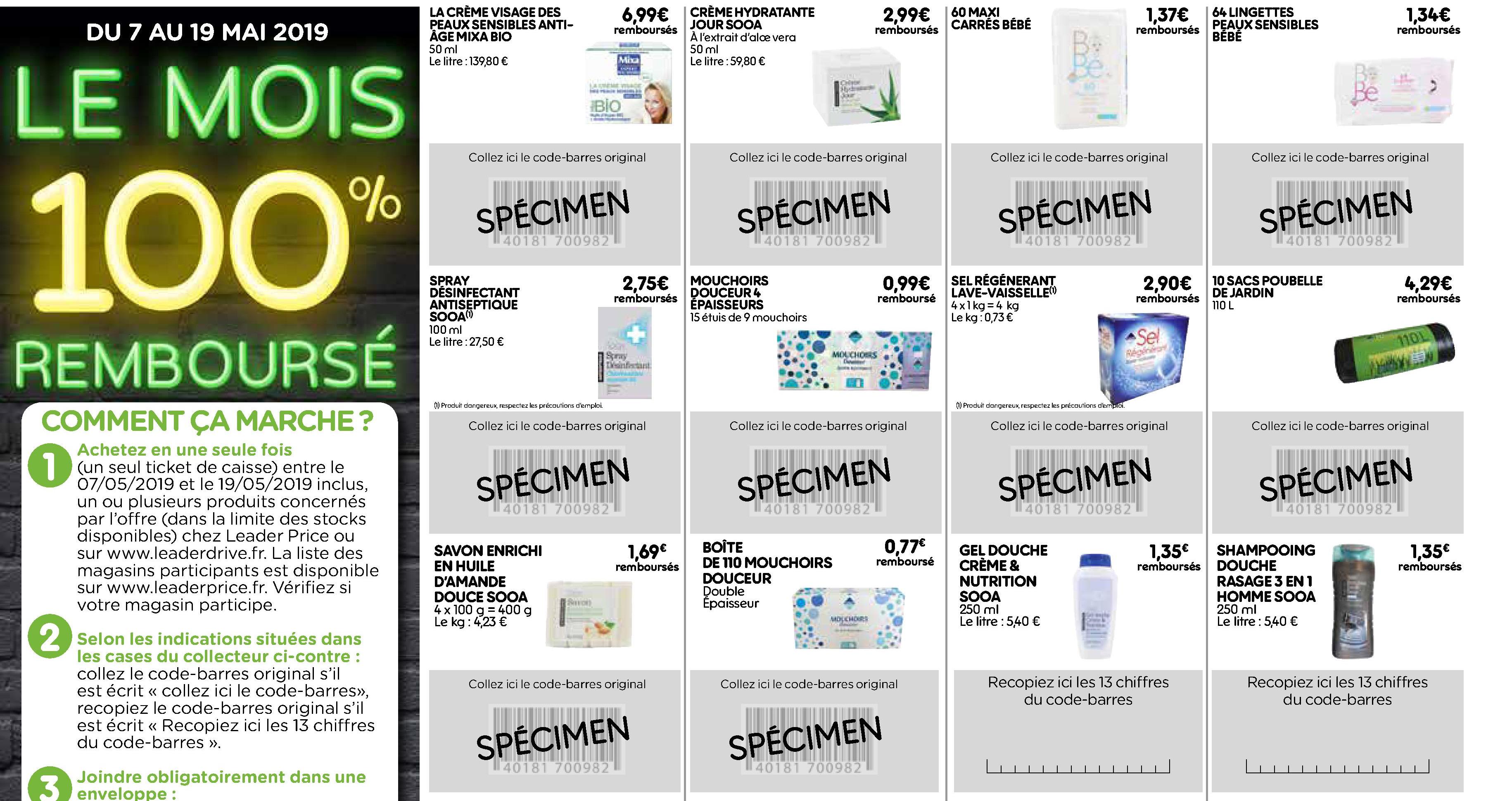 Offre De Remboursement Leader Price 24 Produits 100