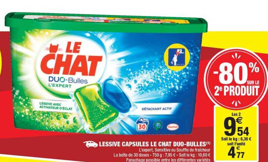 Lessive En Capsules Le Chat Chez Carrefour Market 1806