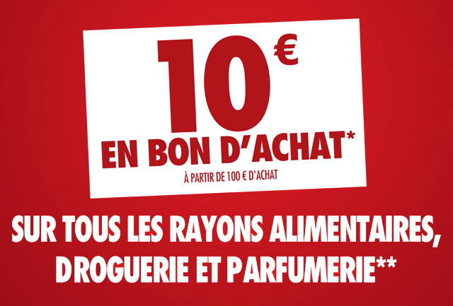 Bon plan :  offre 10 euros de réduction immédiate pour 50 euros d' achat, seulement aujourd'hui