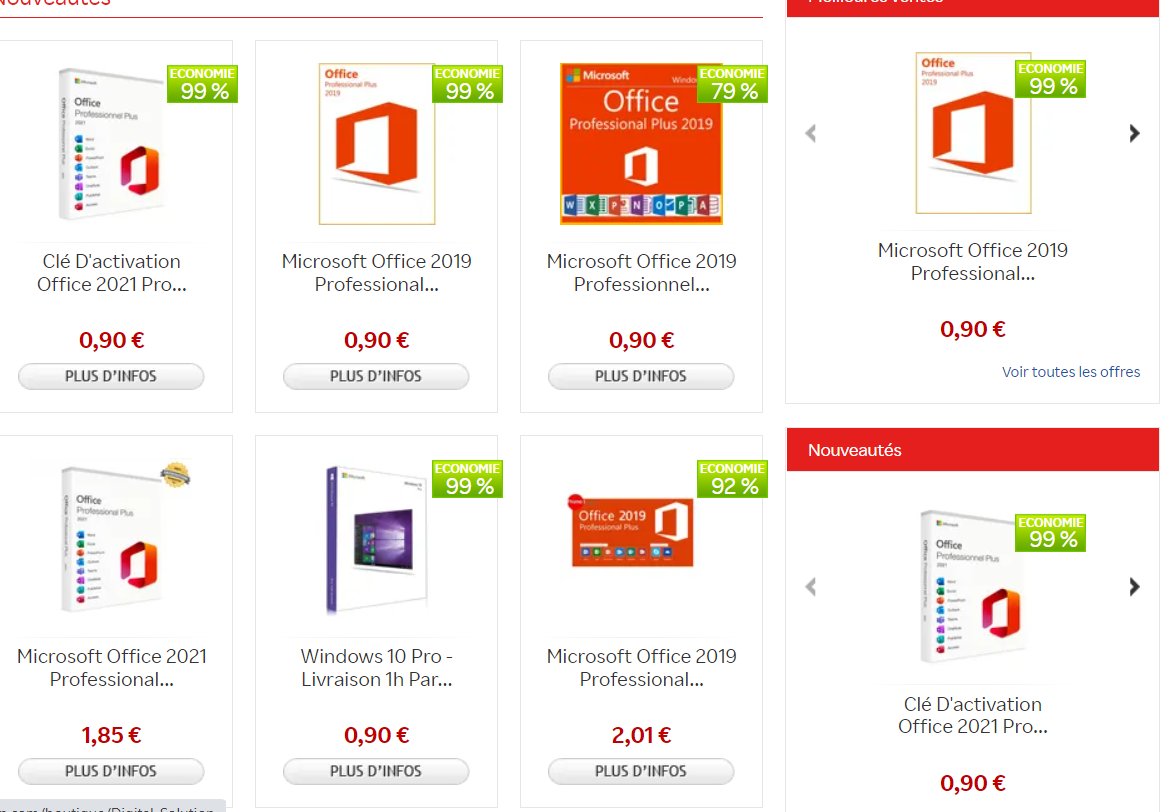 Licences Office pas cher A VIE: Word, Excel, Powerpoint, Outlook (moins de  10 euros)