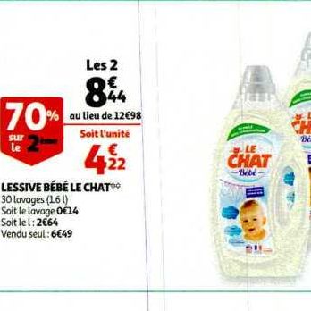 Lessive Liquide Bébé Le Chat chez Auchan (04/03