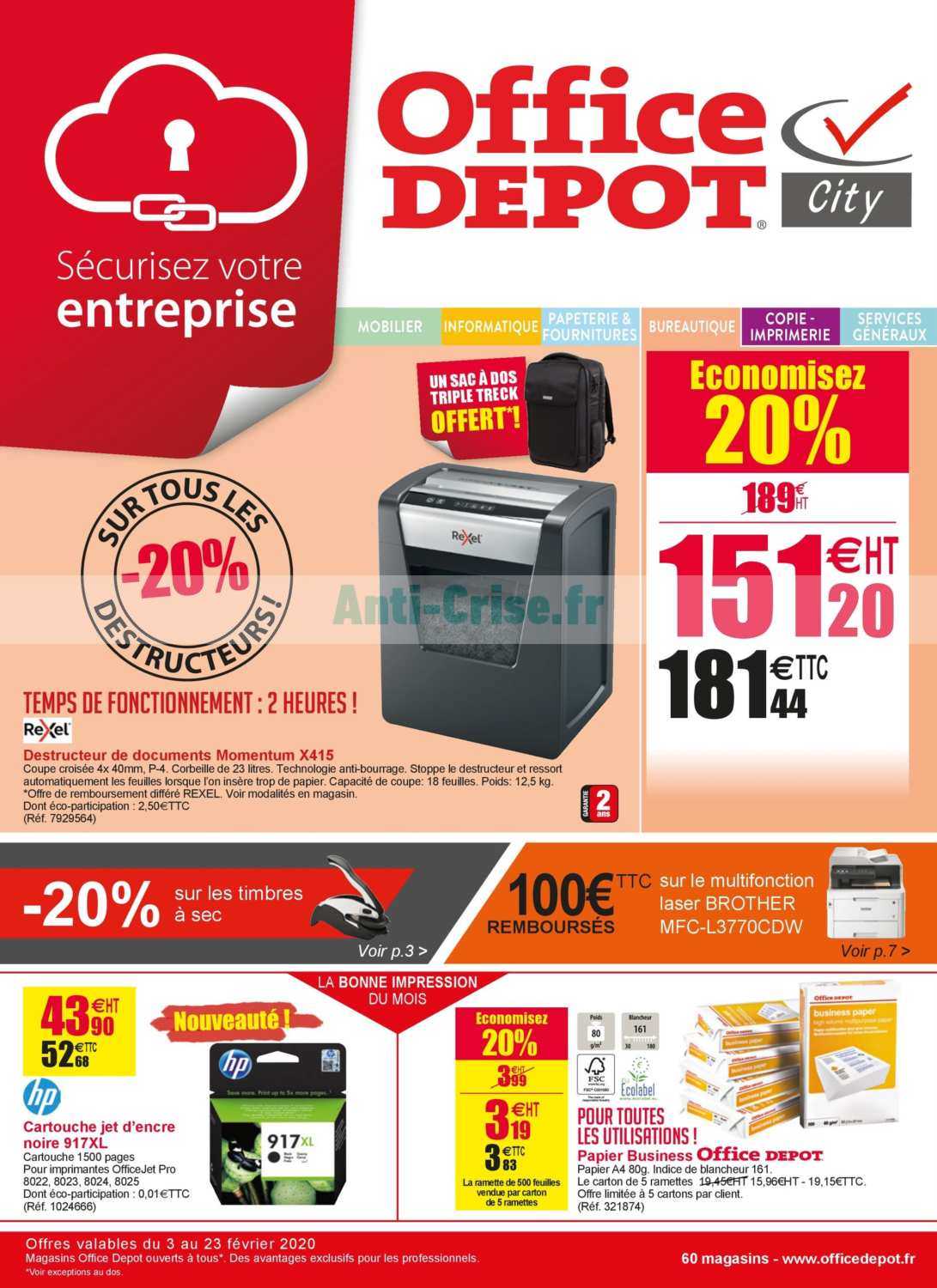 Anticrise.fr Catalogue Office Dépôt du 03 au 23 février 2020OFFICE