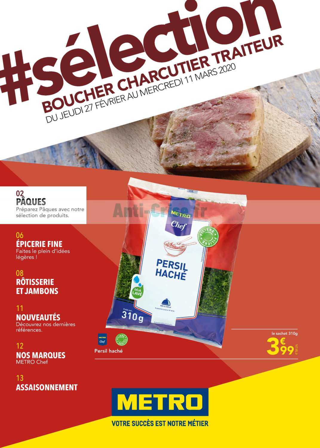 Anticrise.fr Catalogue Métro du 27 février au 11 mars 2020MéTRO le