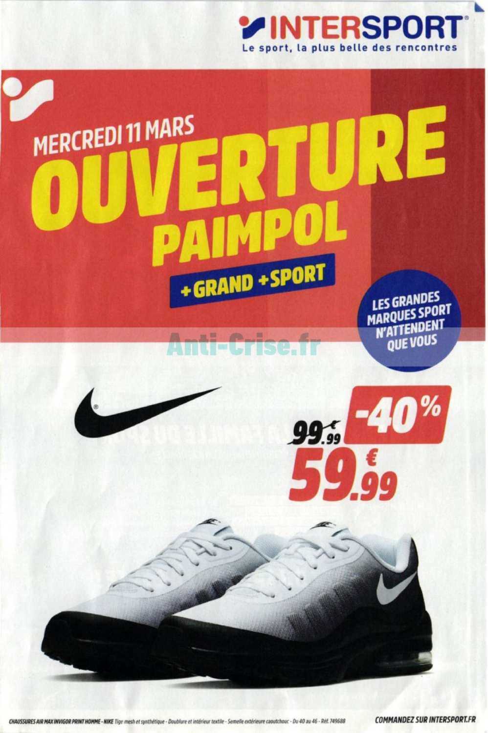 Anticrise.fr Catalogue Intersport du 11 au 28 mars 2020INTERSPORT