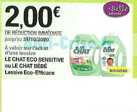 Lessive Liquide Eco Sensitive 2l Le Chat Partout Catalogues Promos Bons Plans Economisez Anti Crise Fr