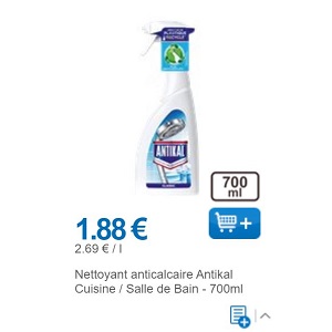 Nettoyant Anti-Calcaire Salle De Bain Classic ANTIKAL : le spray de 700 ml  à Prix Carrefour