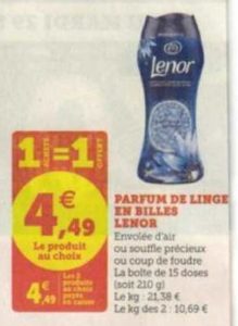 Promo Parfum De Linge En Billes Lenor 1 Acheté = 1 Offert chez Super U 