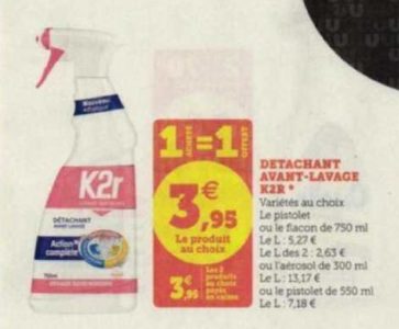 Anti crise fr Spray détachant K2r chez Magasins U 08 09 19 09 Spray détachant K2r chez