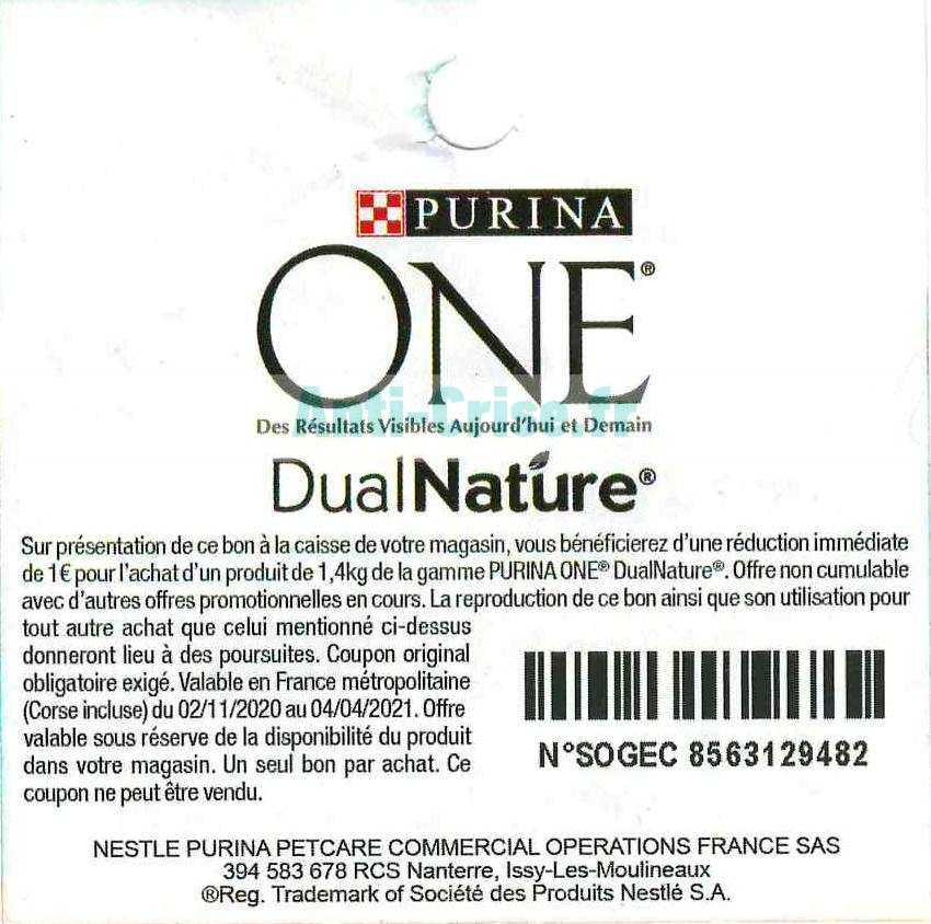 Anticrise.fr Purina 1 € de réduction jusqu’au 04/04/2021 (Bon de