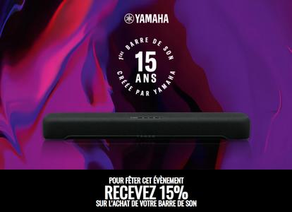 Offre de remboursement Yamaha barre de son, 15% remboursés