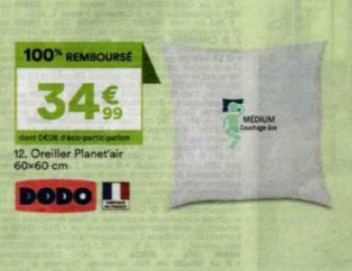 Promo Dodo oreiller max'air 60x60 cm chez BUT