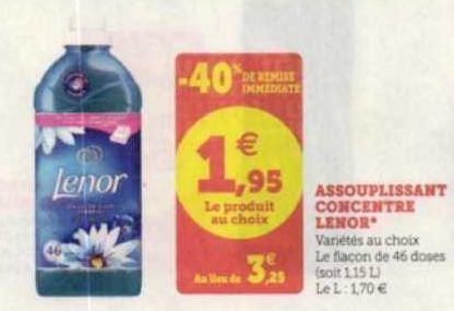 Promo Assouplissant Lenor chez Super U