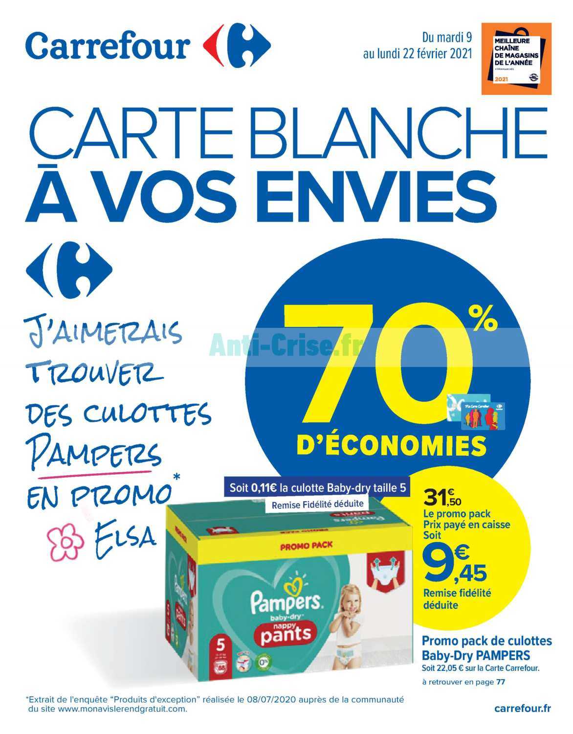 Anti-crise.fr | Catalogue Carrefour du 09 au 22 février 2021CARREFOUR : le  nouveau catalogue du 09 au 22 février 2021 est disponible! Les nouvelles  promos !