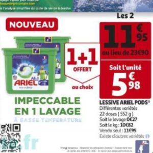 Promo Lessive Ariel 2+1 Offert Au Choix chez Auchan 