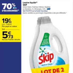 Lessive liquide Skip chez Carrefour (14/11 – 27/11)Lessive  liquide Skip chez Carrefour (14/11 - 27/11) - Catalogues Promos & Bons  Plans, ECONOMISEZ ! 