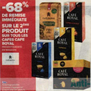 Promo Café Capsules Compatibles Nespresso café Royal chez Carrefour