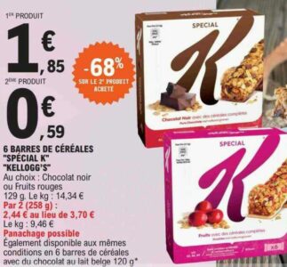 Barres Special K chocolat au lait