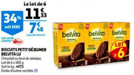 Belvita Petit Déjeuner Chocolat - LU - 400 g