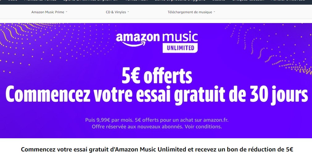  5€ de réduction pour 20€ d'achats en testant   Music gratuitement : 5€ de réduction pour 20€ d'achats en testant   Music gratuitement - Catalogues Promos & Bons