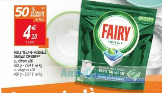 FAIRY Tablette lave-vaisselle tout en 1 citron FAIRY x36